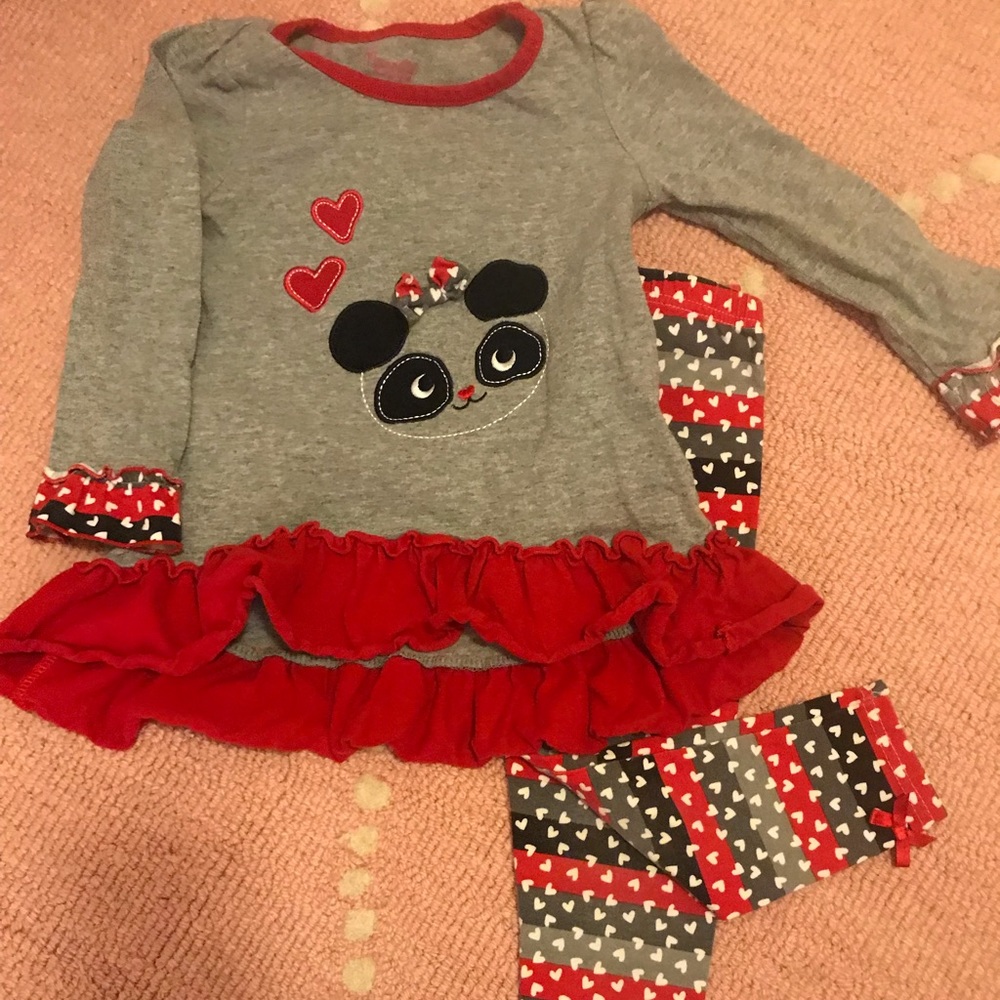 Panda two piece outfit 3T